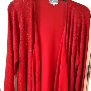 JM Collection Red "Sparkly" Sweater, NWOT